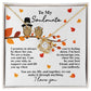 The Soulmate-Love You Endlessly - Love Knot Necklace, adorned with sparkling cubic zirconia crystals, is displayed on a card that reads "To My Soulmate." The card includes an affectionate message and an illustration of two owls on a branch, making this one-of-a-kind gift beautifully express eternal love.