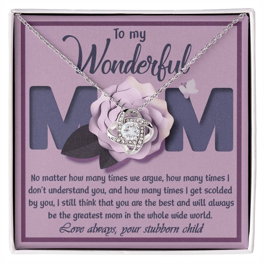 To Mom, The Greatest Mom - Love Knot Necklace
