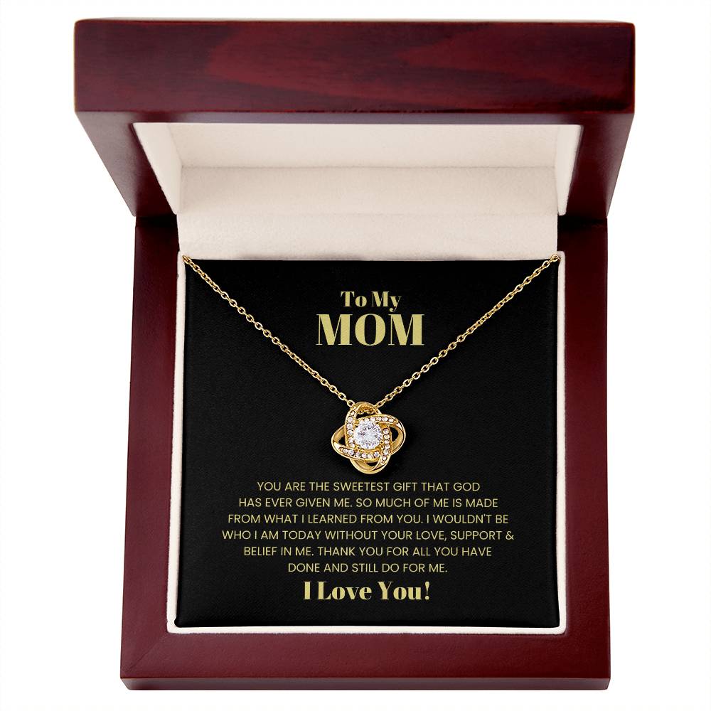 To My Mom, You Are The Sweetest Gift - Love Knot Necklace