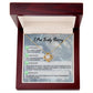The "Sorry, Make A Mistake - Love Knot Necklace" adorned with cubic zirconia crystals, placed over a background card that reads "I Am Truly Sorry" and includes a series of apology text messages, is the perfect personalized gift for heartfelt apologies.