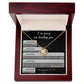 Presenting the "Sorry, Life Without You - Love Knot Necklace," a heartfelt card featuring an emotional message of apology along with a delicate necklace. The love knot design combines intertwined hearts and knots adorned with sparkling cubic zirconia crystals, concluding with the words "I love you." This personalized gift beautifully conveys your genuine emotions.