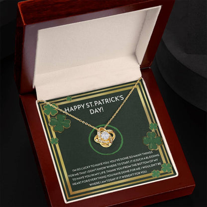 A Happy St. Patrick's Day, I'm So Lucky - Love Knot Necklace by ShineOn Fulfillment in a box.