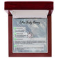The "Sorry, Make A Mistake - Love Knot Necklace" adorned with cubic zirconia crystals, placed over a background card that reads "I Am Truly Sorry" and includes a series of apology text messages, is the perfect personalized gift for heartfelt apologies.