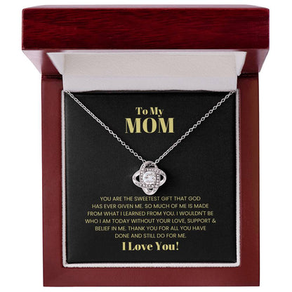 To My Mom, You Are The Sweetest Gift - Love Knot Necklace