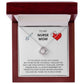 A To My Nurse Mom, To The World You're Just A Nurse - Love Knot Necklace with a heart and stethoscope design is displayed inside a jewelry box with a message dedicated to a 'nurse mom,' expressing admiration and gratitude from ShineOn Fulfillment.