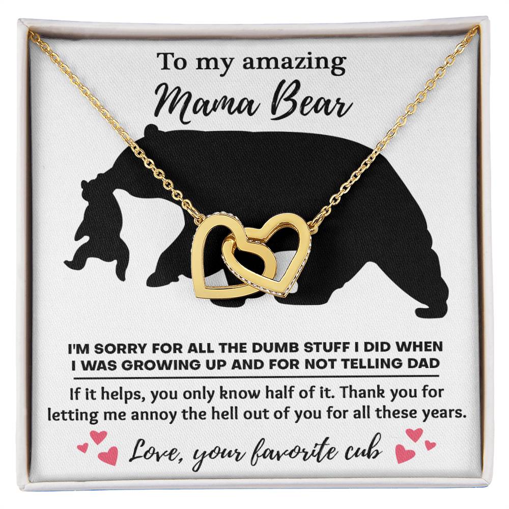 To Mom, Not Telling Dad - Interlocking Hearts Necklace