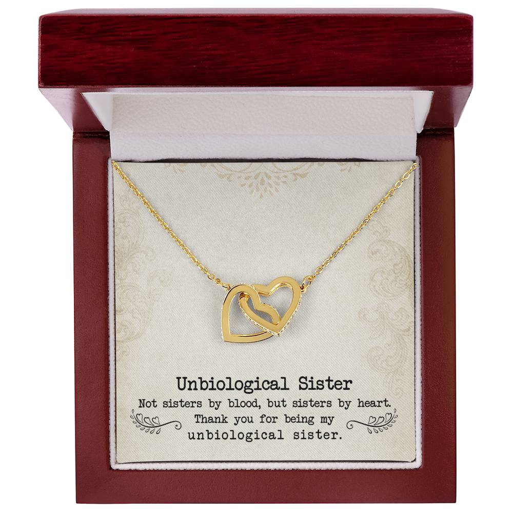 To My Unbiological Sister, Sister By Heart - Interlocking Hearts Necklace by ShineOn Fulfillment