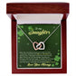 ShineOn Fulfillment To My Daughter-Near And Far - Interlocking Hearts Necklace with cubic zirconia in a gift box.