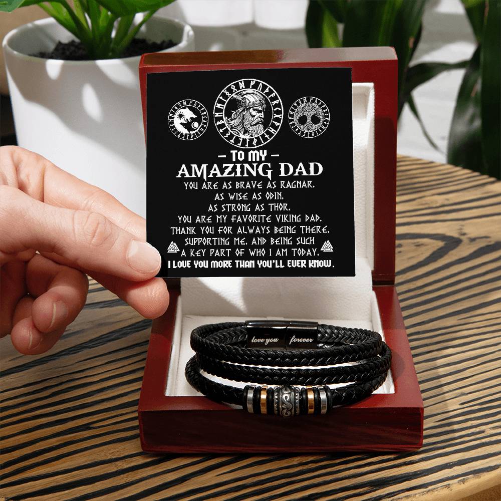 To Dad, Viking Dad - Love You Forever Bracelet