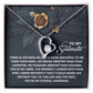 The Soulmate-Eternal Happiness - Forever Love Necklace features a heart pendant on a floral background, inscribed with a romantic message. Adorned with shimmering CZ crystals and finished in white gold, it elegantly captures the essence of eternal love.