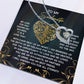 The Soulmate-The Sky - Forever Love Necklace includes a silver heart-shaped pendant with a sparkling CZ crystal, set on a card featuring a gold heart design that beautifully expresses love and appreciation for your soulmate.