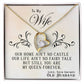 A To My Wife, You Are My Queen Forever - Forever Love Necklace with a central cubic zirconia, presented on a card with a sentimental message from ShineOn Fulfillment to his wife.