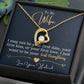 To My Wife, I Want To Be Your Everything - Forever Love Necklace pendant necklace with a cubic zirconia and a message from a husband, presented in a gift box by ShineOn Fulfillment.