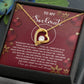 Gift your soulmate the Soulmate-By My Side 2 - Forever Love Necklace: a gold heart-shaped pendant featuring a delicate stone, elegantly presented on a heartfelt card in a black box.