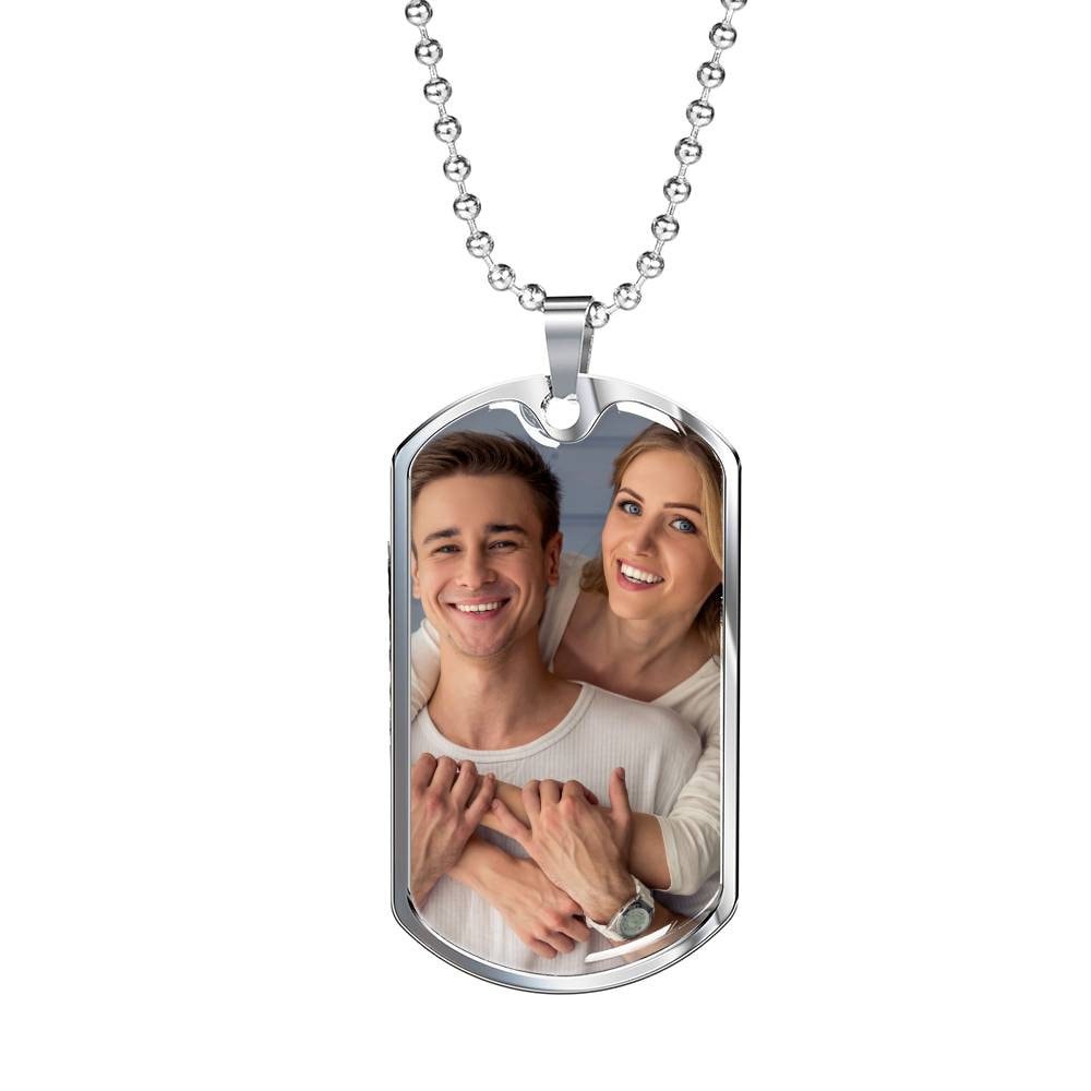 Custom Photo Pendant Dog Tag Necklace With Message Card To Cycling Partner For Life Cyclist Gift For Husband Soulmate Cycling Gift For Him
