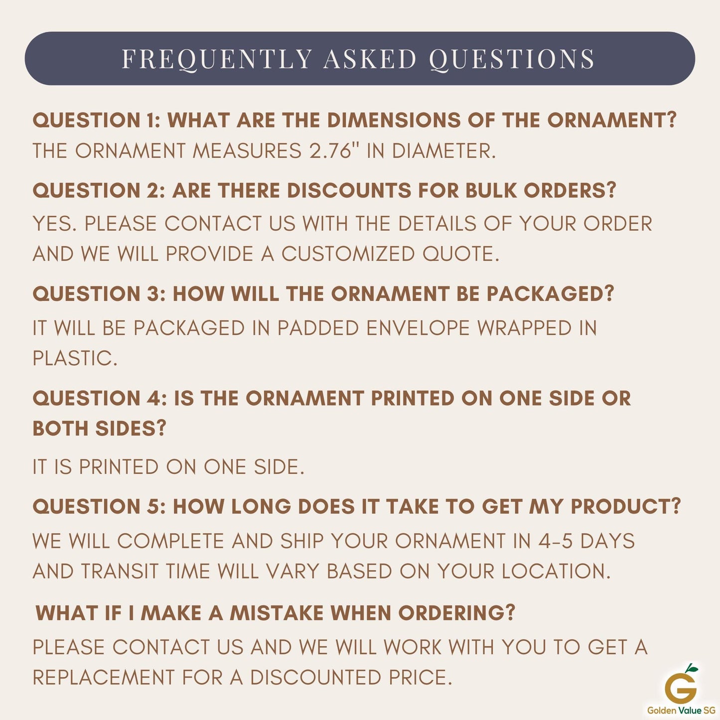 Check out our FAQ section for more information about dimensions, discounts, packaging, printing options, shipping times, and order corrections. Ideal for your Personalized Family Of Three Christmas Ornament needs. For further assistance or to customize your Family of Three Christmas Ornament, feel free to contact us!