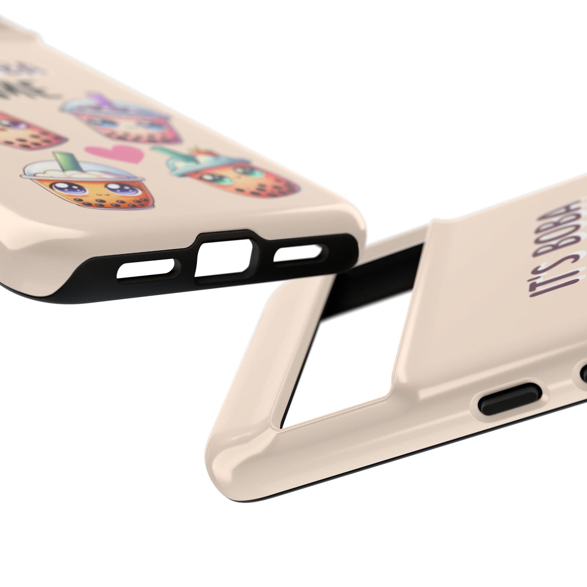 These two beige phone cases, with cute boba tea illustrations and easy-access open corners, are perfect for boba lovers. They're the ultimate kawaii choice for showcasing your bubble tea passion on models like iPhone 16 Pro Max, Samsung Galaxy, and Pixel.