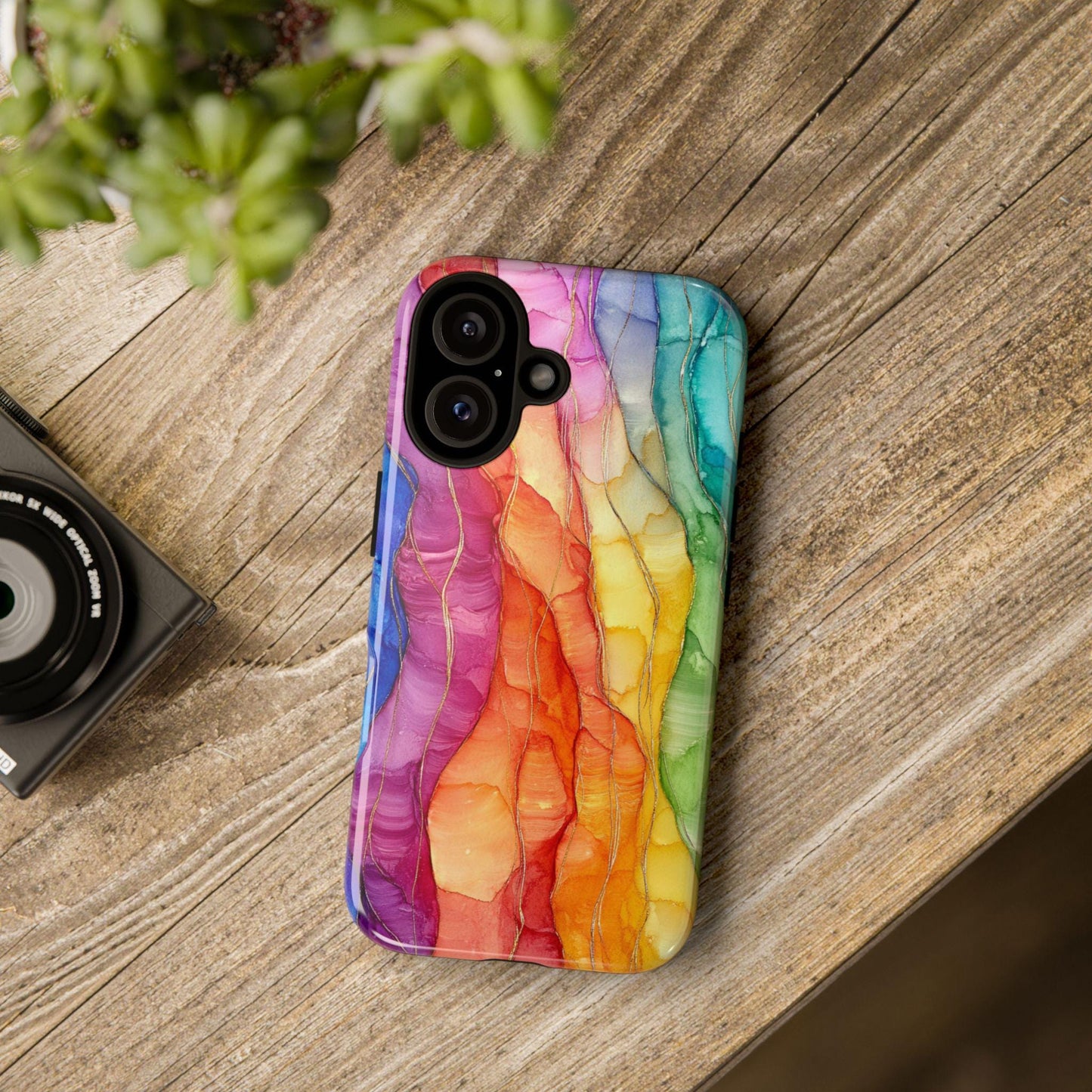 Rainbow Phone Case, Aesthetic Colorful Protector Cover For iPhone 16 15 14 13 Plus Pro Max, Samsung Galaxy S24 S23 S22, Google Pixel 9 7 8 6