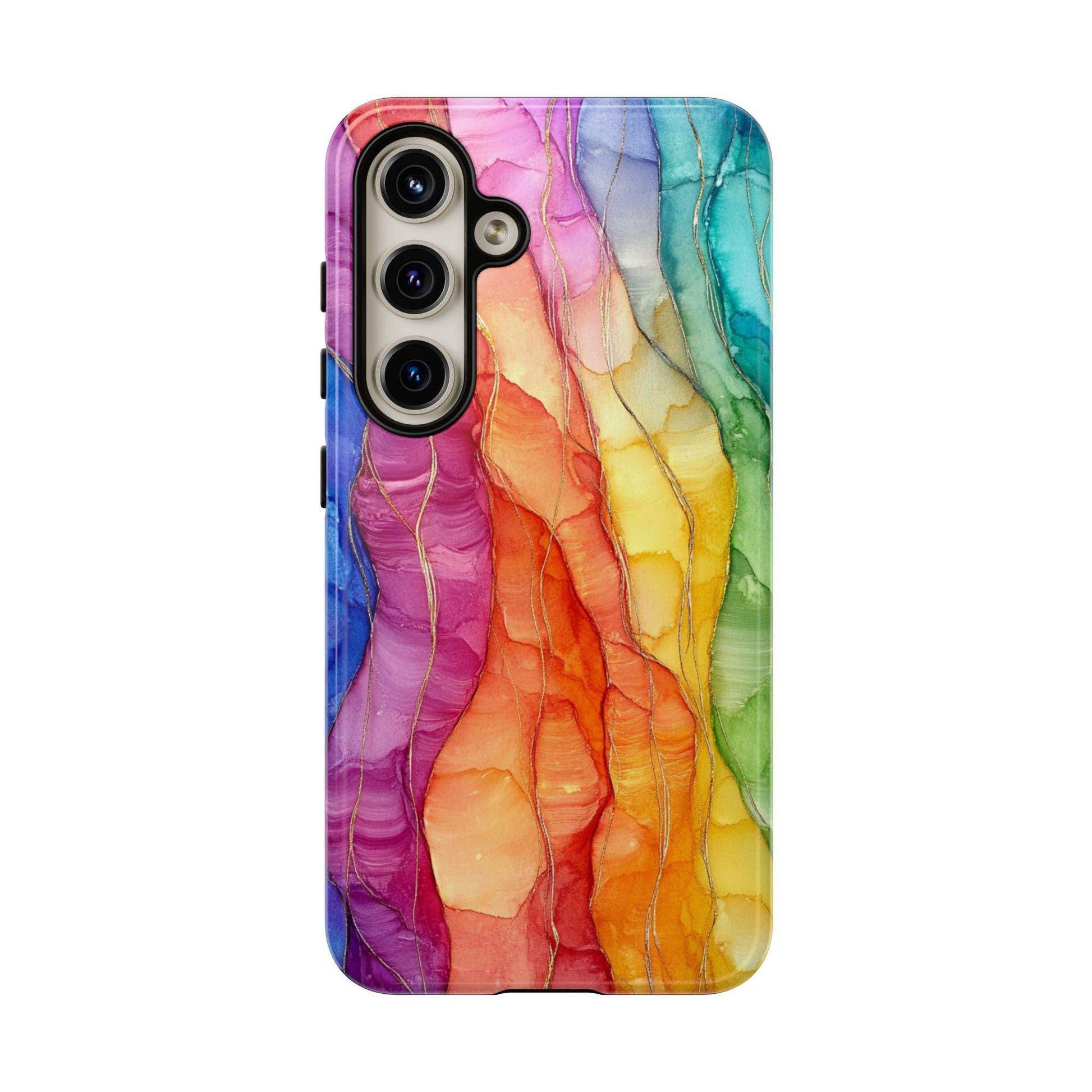 Rainbow Phone Case, Aesthetic Colorful Protector Cover For iPhone 16 15 14 13 Plus Pro Max, Samsung Galaxy S24 S23 S22, Google Pixel 9 7 8 6