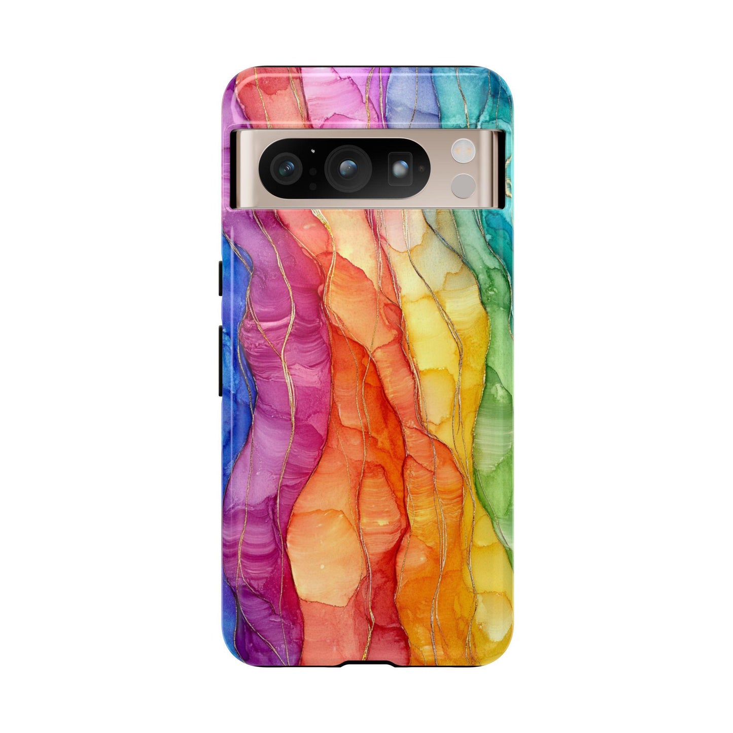 Rainbow Phone Case, Aesthetic Colorful Protector Cover For iPhone 16 15 14 13 Plus Pro Max, Samsung Galaxy S24 S23 S22, Google Pixel 9 7 8 6