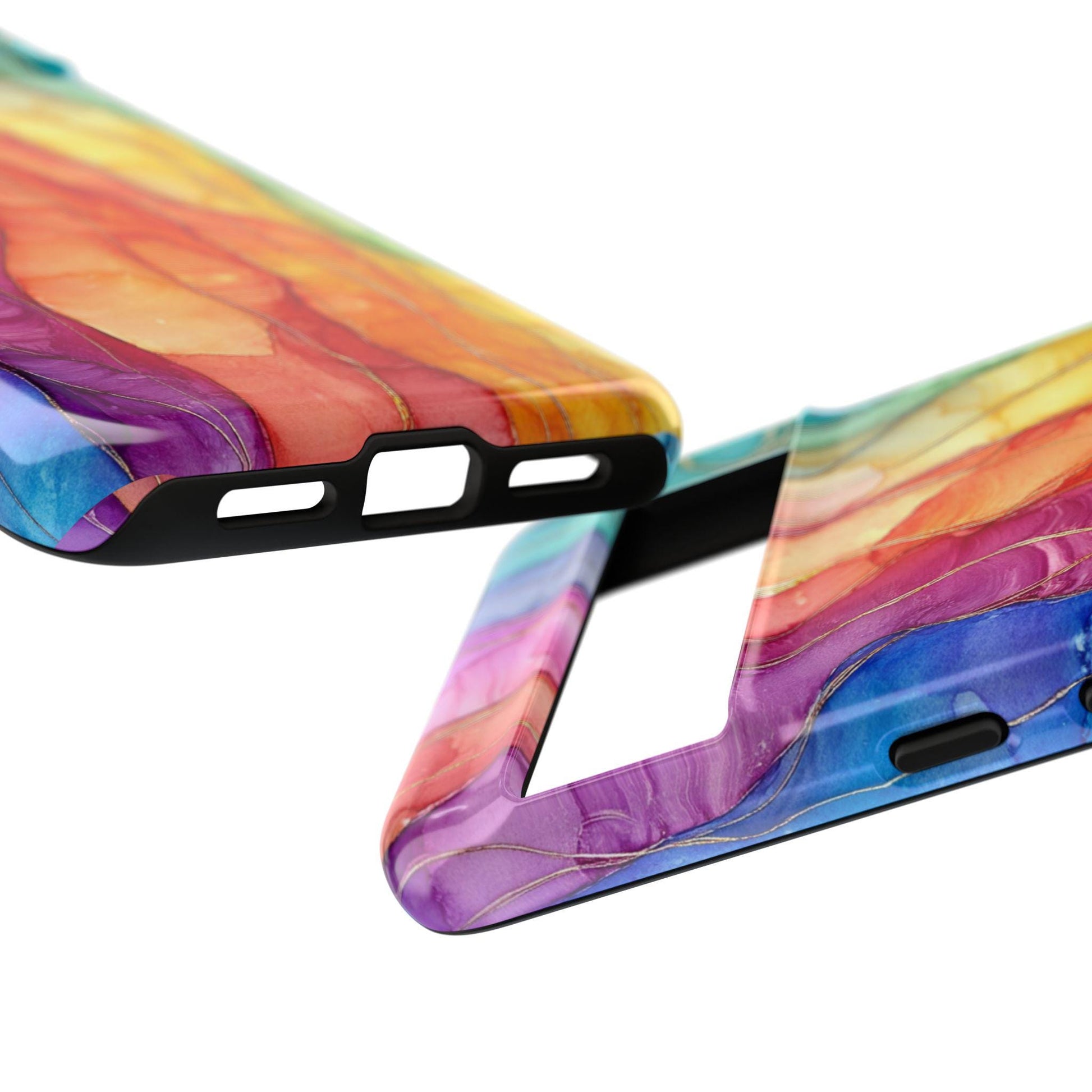 Rainbow Phone Case, Aesthetic Colorful Protector Cover For iPhone 16 15 14 13 Plus Pro Max, Samsung Galaxy S24 S23 S22, Google Pixel 9 7 8 6