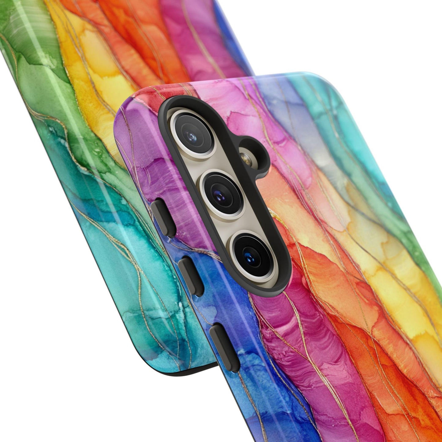 Rainbow Phone Case, Aesthetic Colorful Protector Cover For iPhone 16 15 14 13 Plus Pro Max, Samsung Galaxy S24 S23 S22, Google Pixel 9 7 8 6