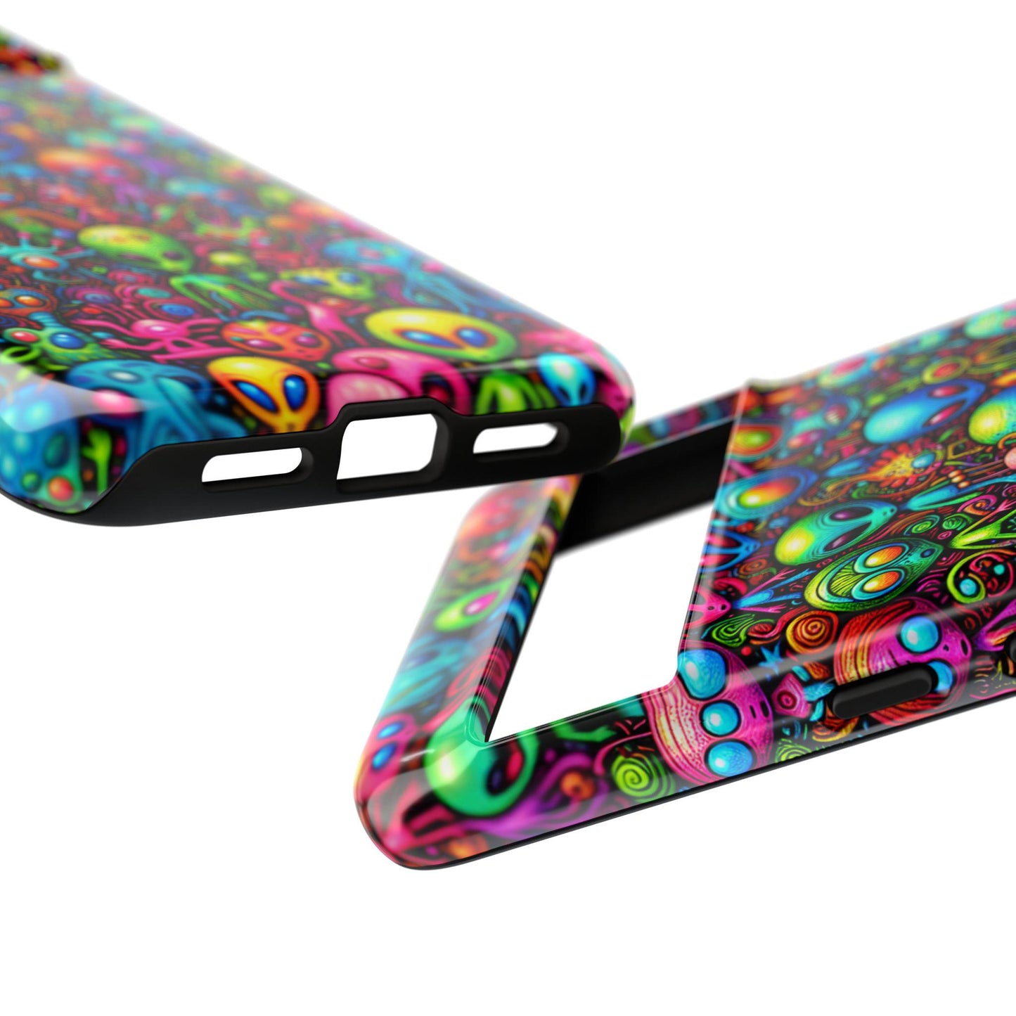 Whimsical Alien Phone Case, Colorful Sci Fi Mobile Cover For Iphone 16 15 14 13 Pro Plus Samsung Pixel Quirky Birthday Gift For Alien Lover