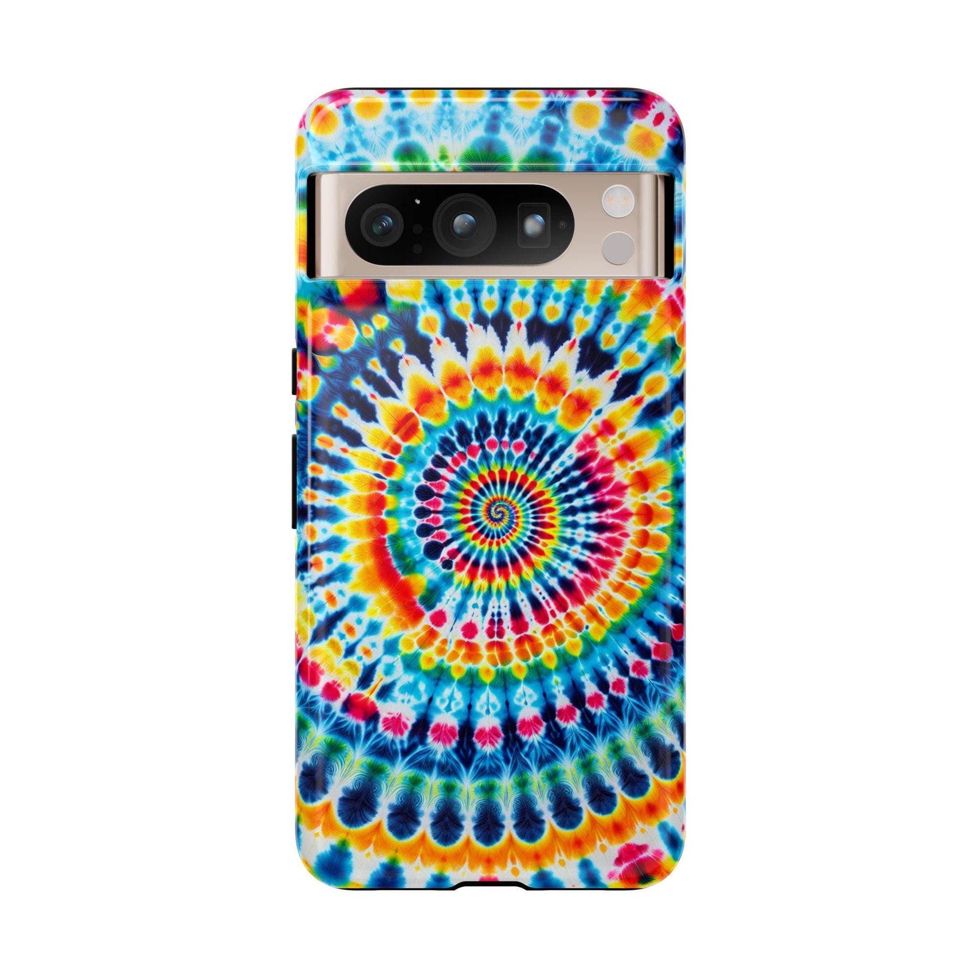 Tie Dye Phone Case, Colorful Retro Hippie Mobile Cover For iPhone 16 15 14 13 Pro Plus Samsung Pixel, Trendy Fun Boho Birthday Gift For Her