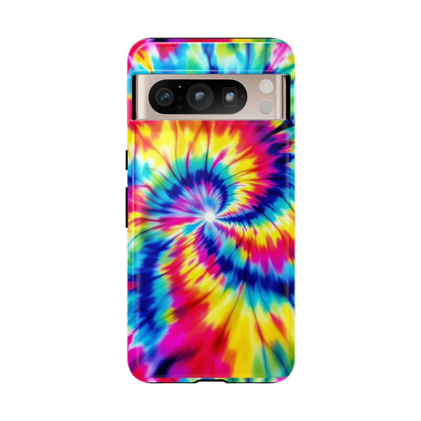 Groovy Tie Dye Phone Case, Colorful Retro Hippie Mobile Cover For iPhone 16 15 14 13 Samsung Pixel, Trendy Fun Boho Birthday Gift For Her