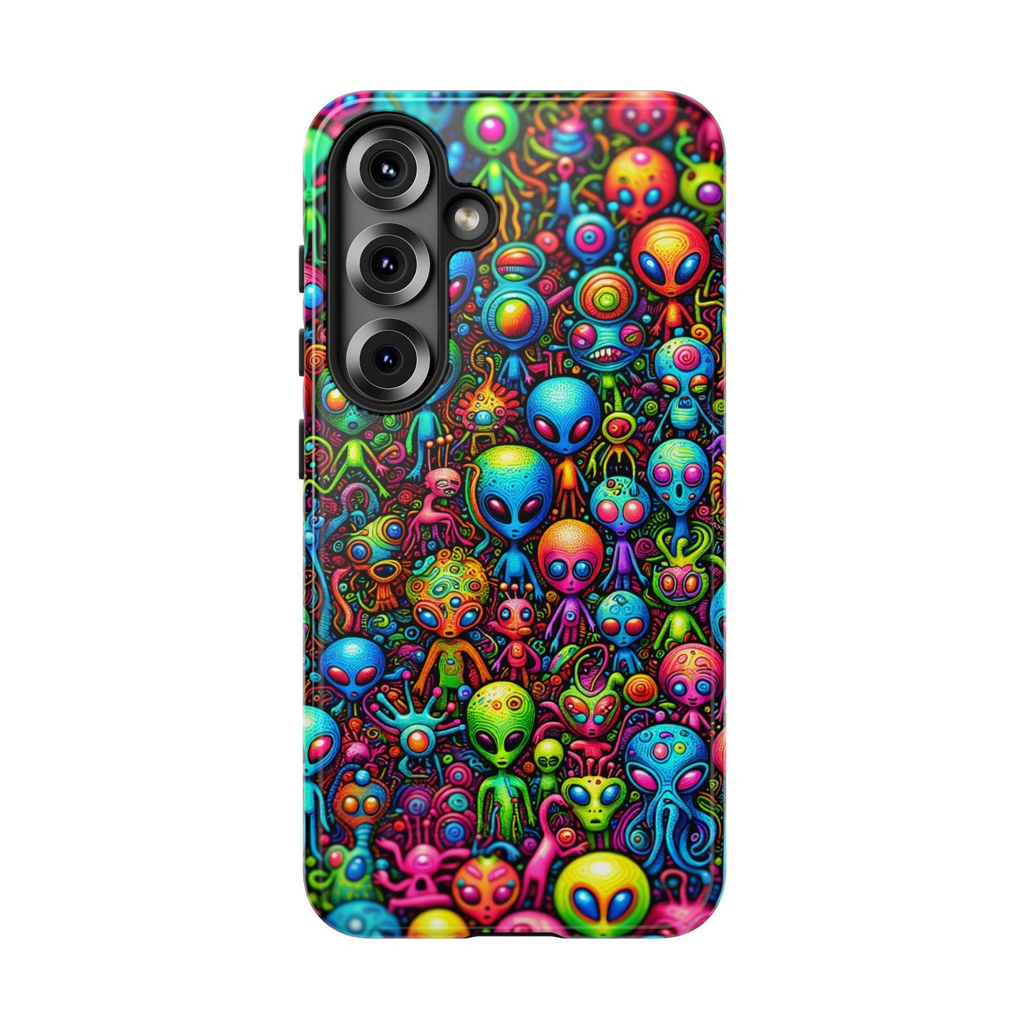 Whimsical Alien Phone Case, Colorful Sci Fi Mobile Cover For Iphone 16 15 14 13 Pro Plus Samsung Pixel Quirky Birthday Gift For Alien Lover