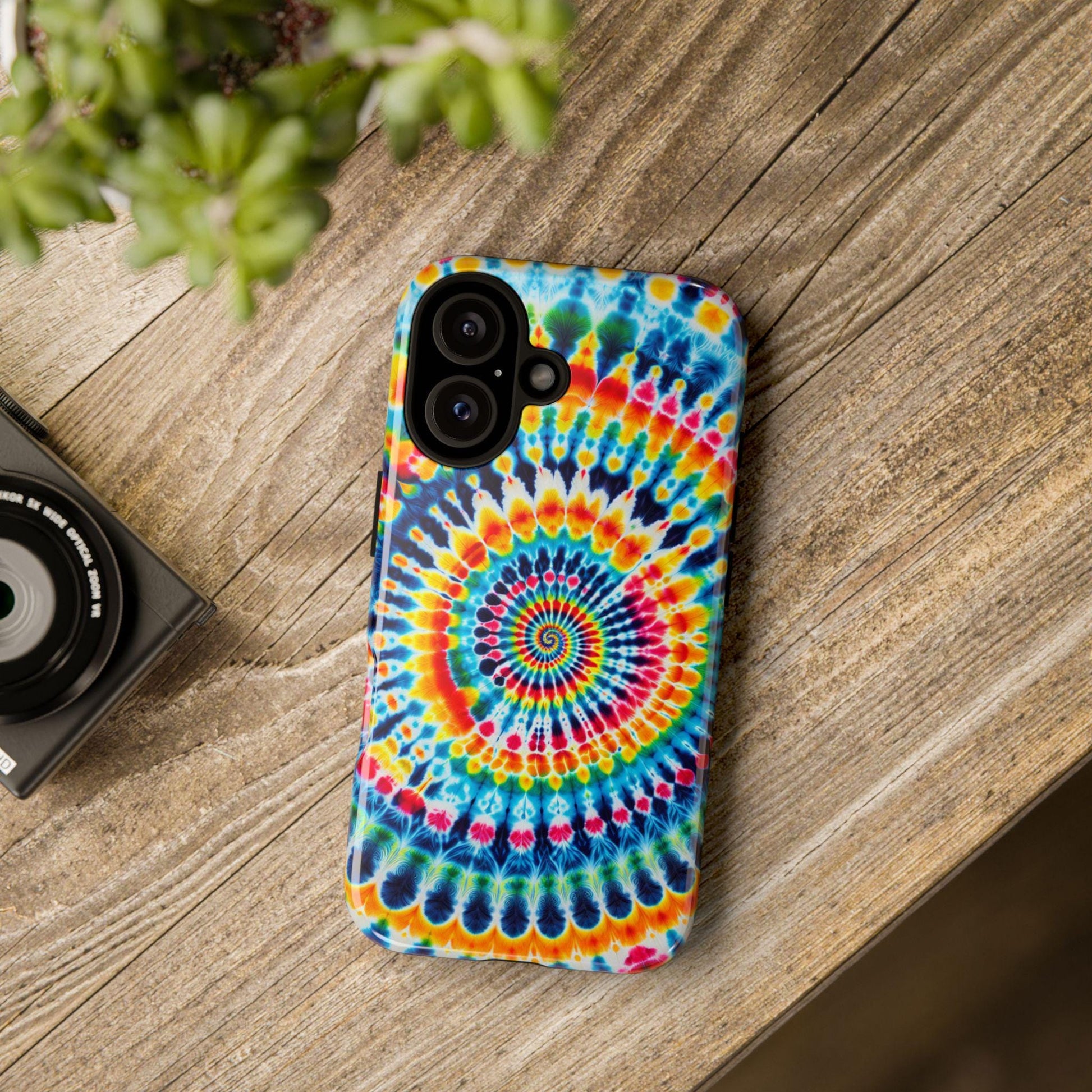 Tie Dye Phone Case, Colorful Retro Hippie Mobile Cover For iPhone 16 15 14 13 Pro Plus Samsung Pixel, Trendy Fun Boho Birthday Gift For Her