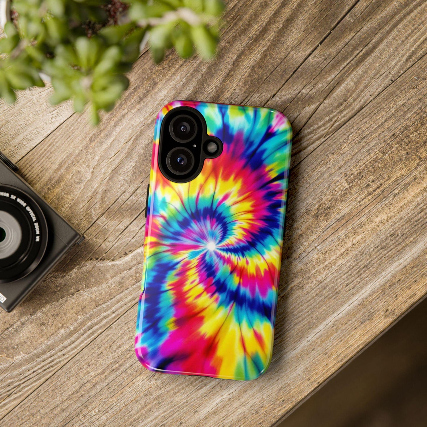Groovy Tie Dye Phone Case, Colorful Retro Hippie Mobile Cover For iPhone 16 15 14 13 Samsung Pixel, Trendy Fun Boho Birthday Gift For Her