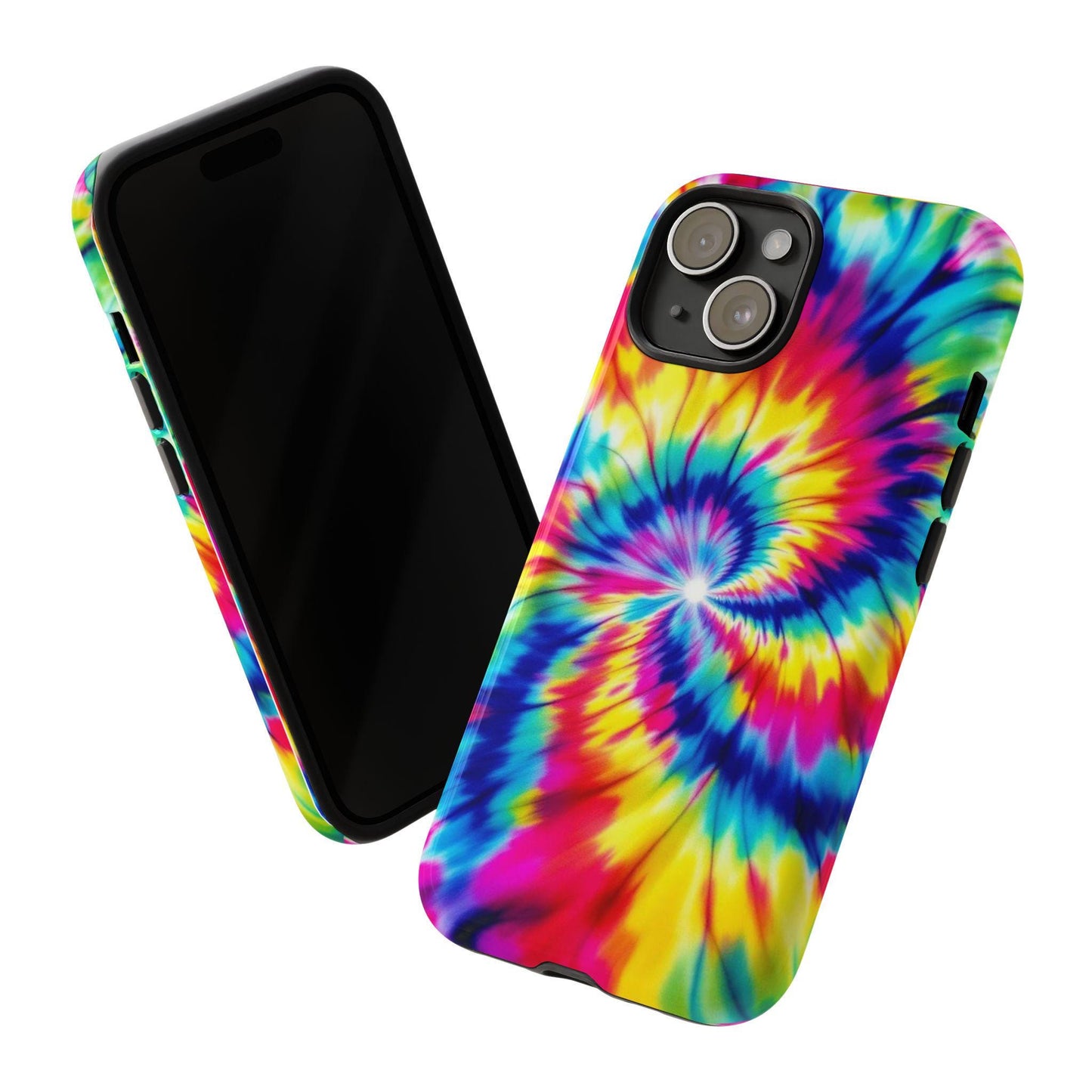 Groovy Tie Dye Phone Case, Colorful Retro Hippie Mobile Cover For iPhone 16 15 14 13 Samsung Pixel, Trendy Fun Boho Birthday Gift For Her