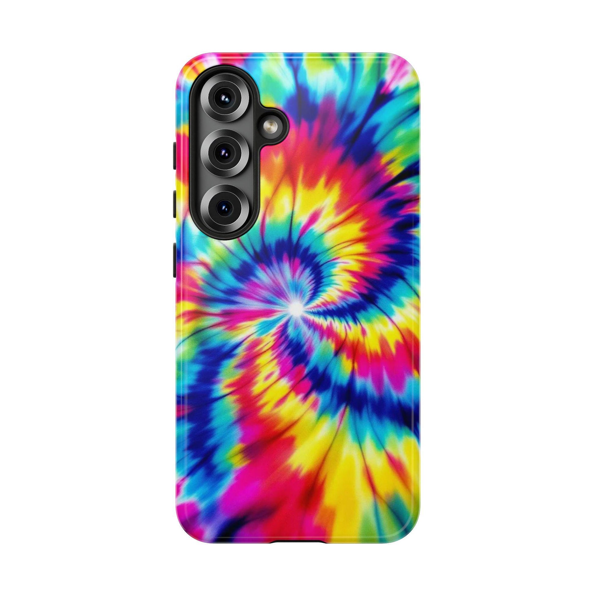 Groovy Tie Dye Phone Case, Colorful Retro Hippie Mobile Cover For iPhone 16 15 14 13 Samsung Pixel, Trendy Fun Boho Birthday Gift For Her