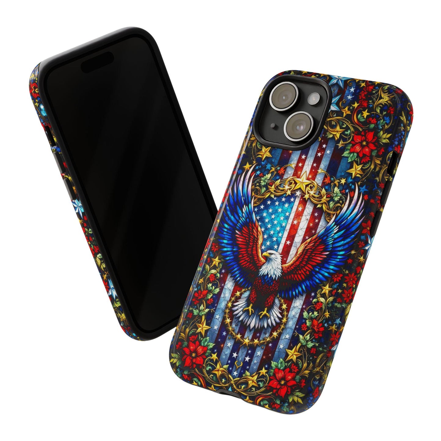 American Flag and Eagle Phone Case, Aesthetic Mobile Cover for iPhone, Samsung Galaxy, Google Pixel, Patriotic Gift For Military Veteran Dad