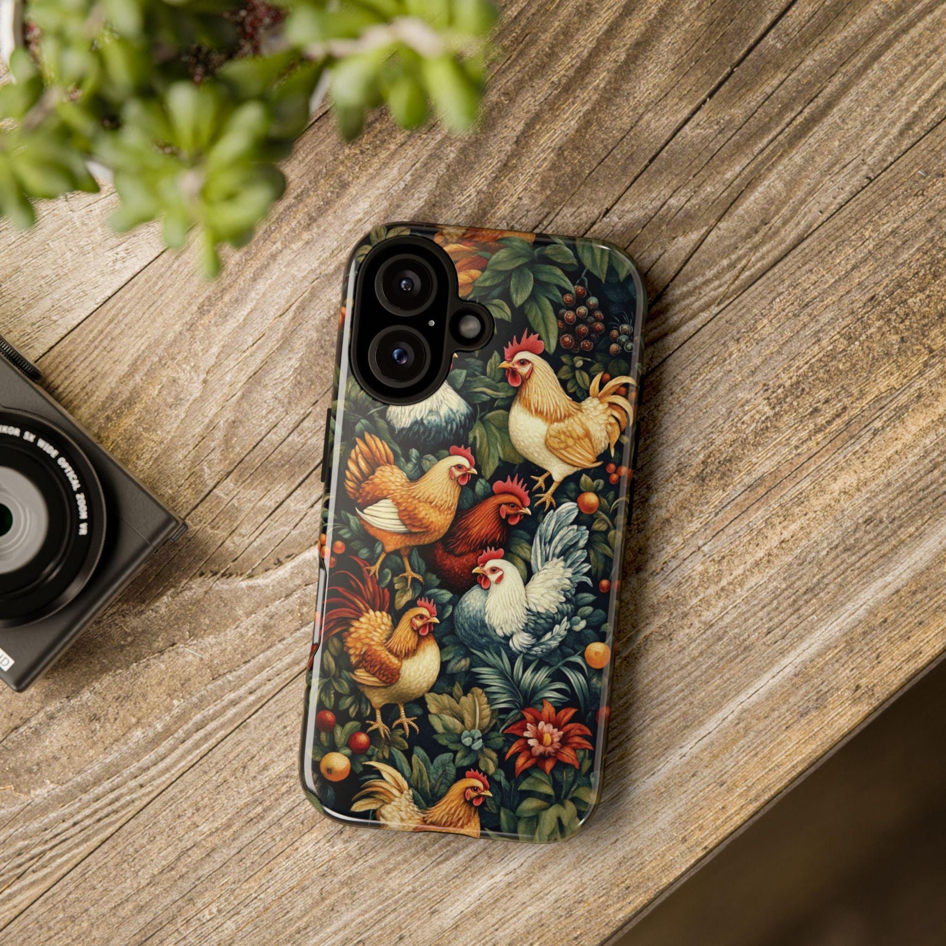 Chicken Phone Case, Poultry Art Cover For Iphone 16 15 14 13 Pro Plus Max, Samsung, Pixel, Birthday Gift For Hen Rooster Farm Chicken Lover