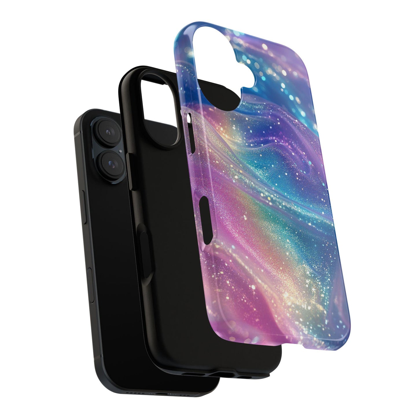 Pastel Rainbow Phone Case | Sparkly Wavy Design Cover for iPhone, Samsung & Pixel
