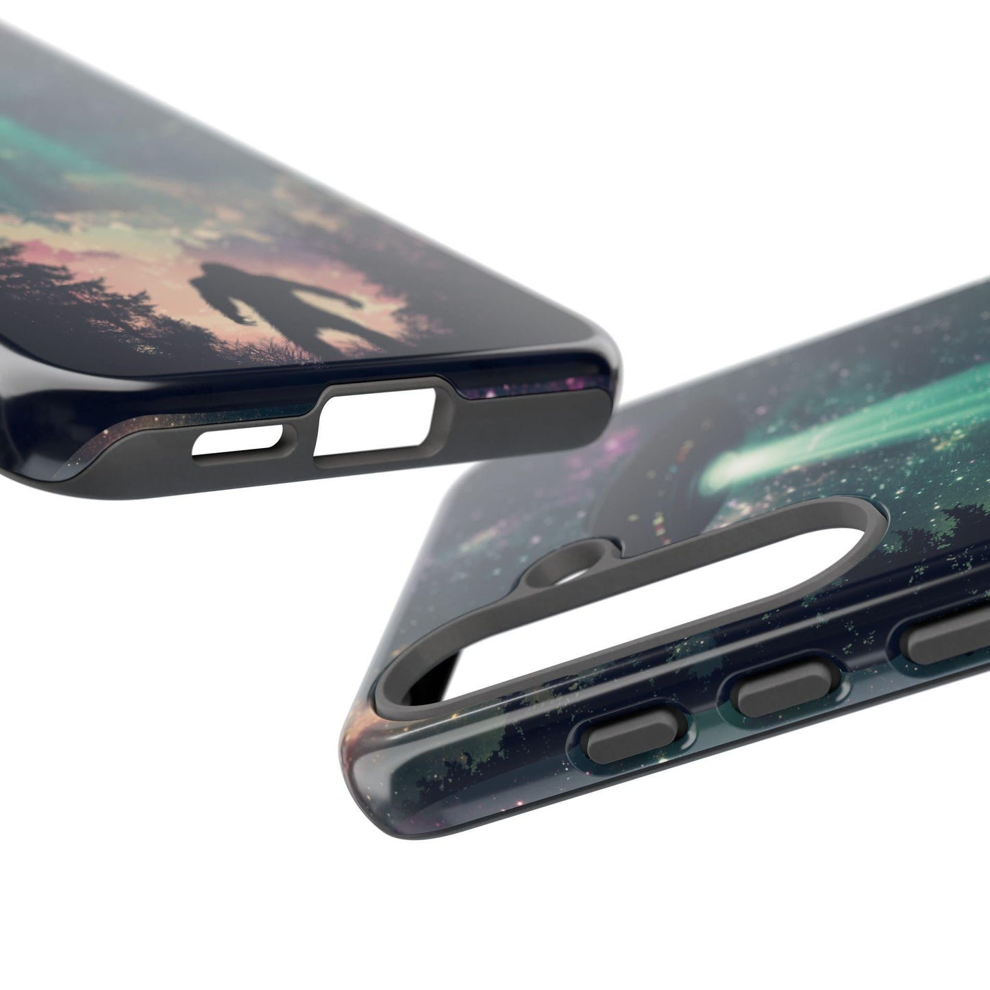 Bigfoot UFO Phone Case for iPhone, Samsung & Pixel | Alien Abduction Sasquatch | Sci-Fi Cryptid Art | Cosmic Forest Mystery Gift