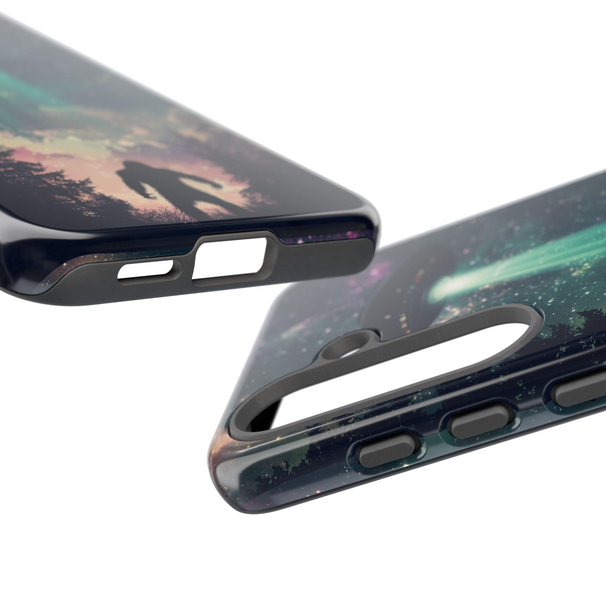 Bigfoot UFO Phone Case for iPhone, Samsung & Pixel | Alien Abduction Sasquatch | Sci-Fi Cryptid Art | Cosmic Forest Mystery Gift