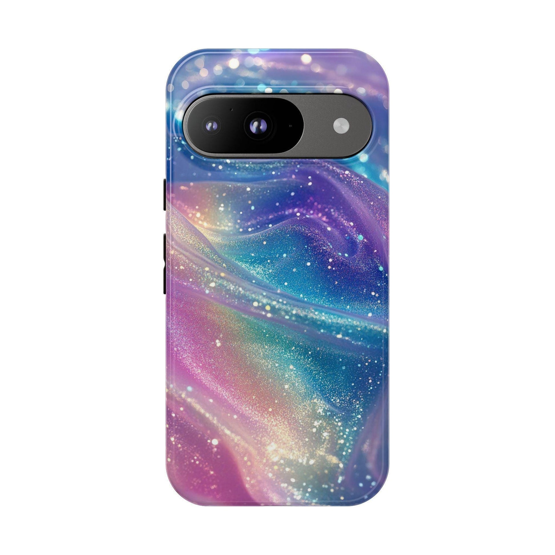 Pastel Rainbow Phone Case | Sparkly Wavy Design Cover for iPhone, Samsung & Pixel
