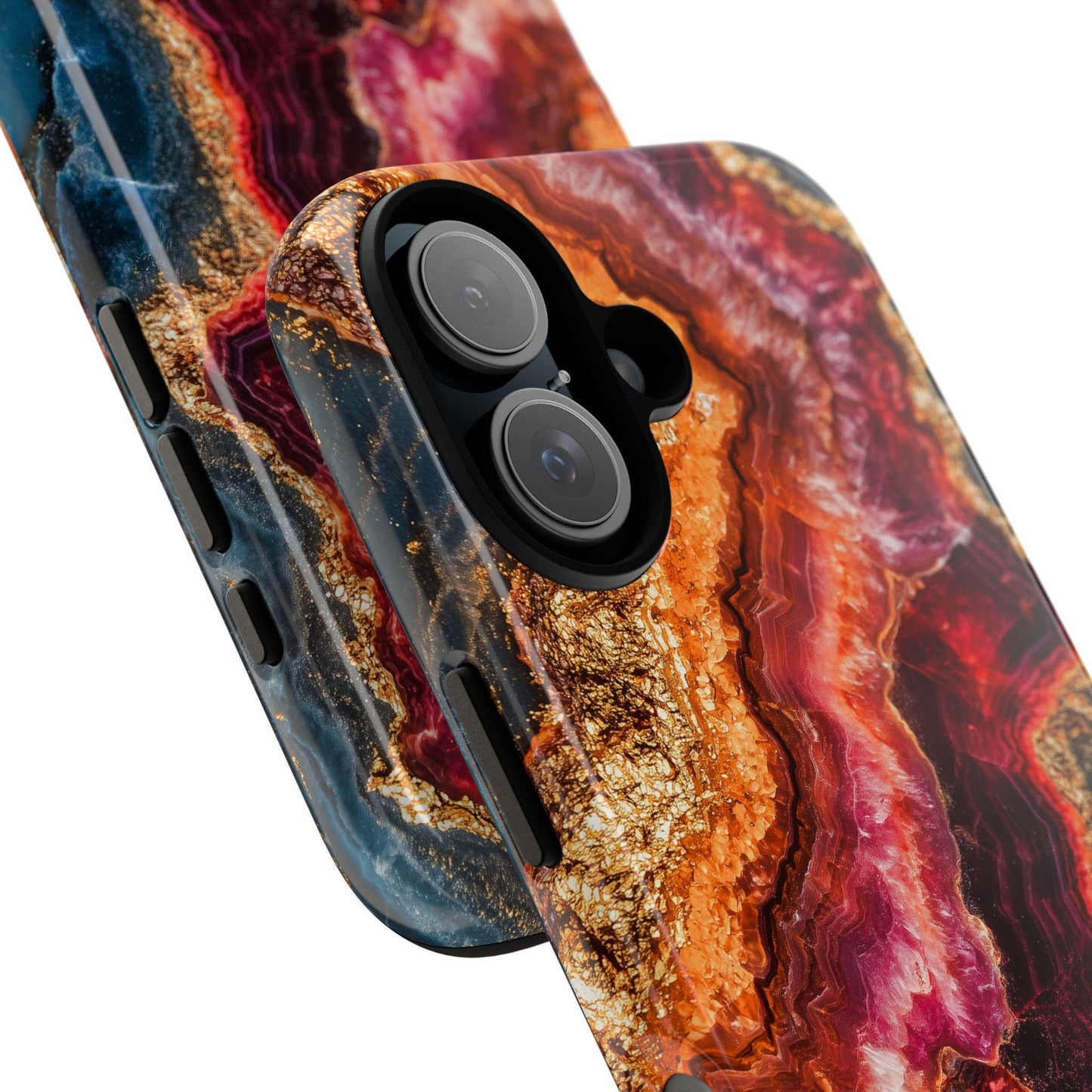 Elegant Ruby Crystal Phone Case, Aesthetic July Birthstone Geode Mobile Cover For iPhone Samsung Pixel, Birthday Gift For Ruby Lovers