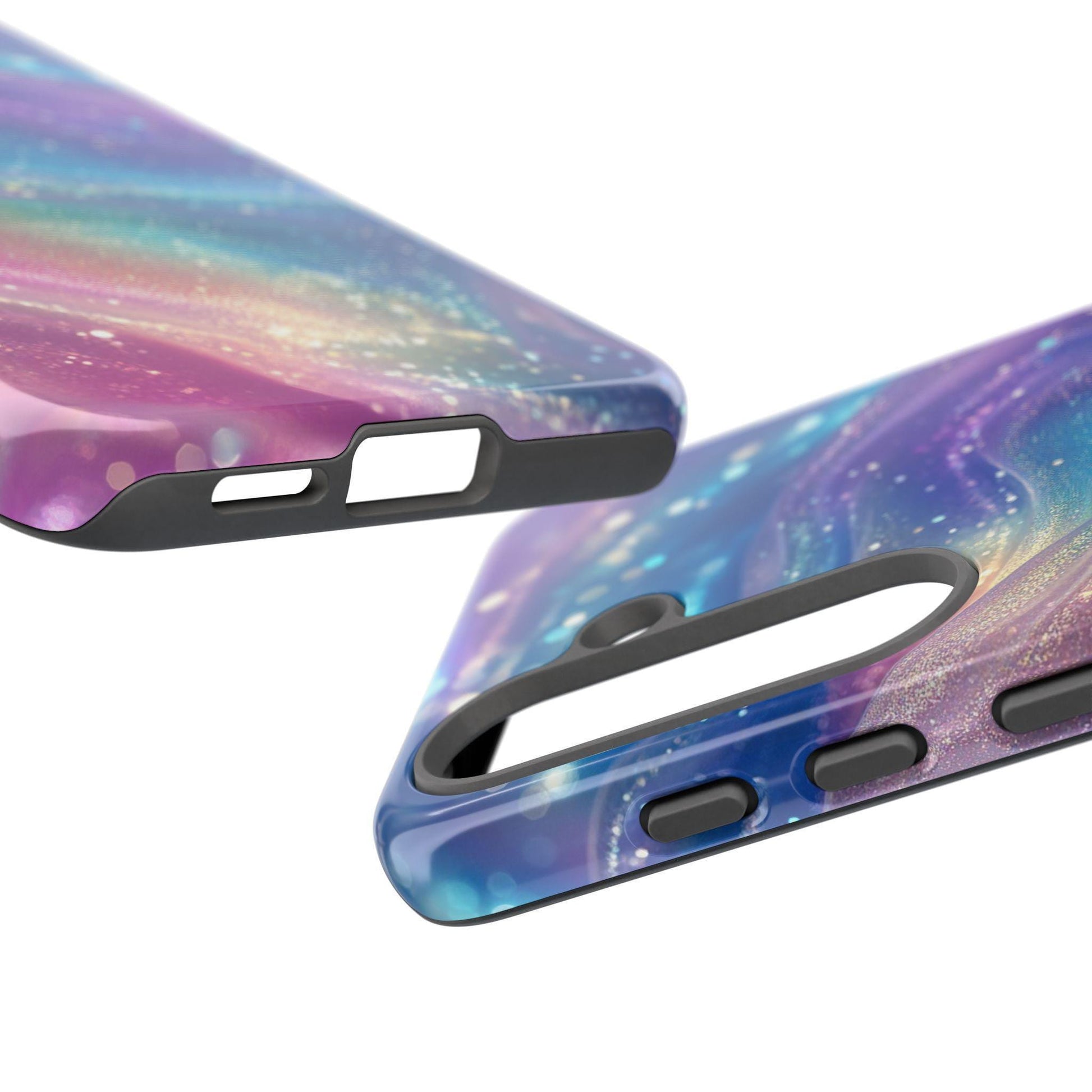 Pastel Rainbow Phone Case | Sparkly Wavy Design Cover for iPhone, Samsung & Pixel