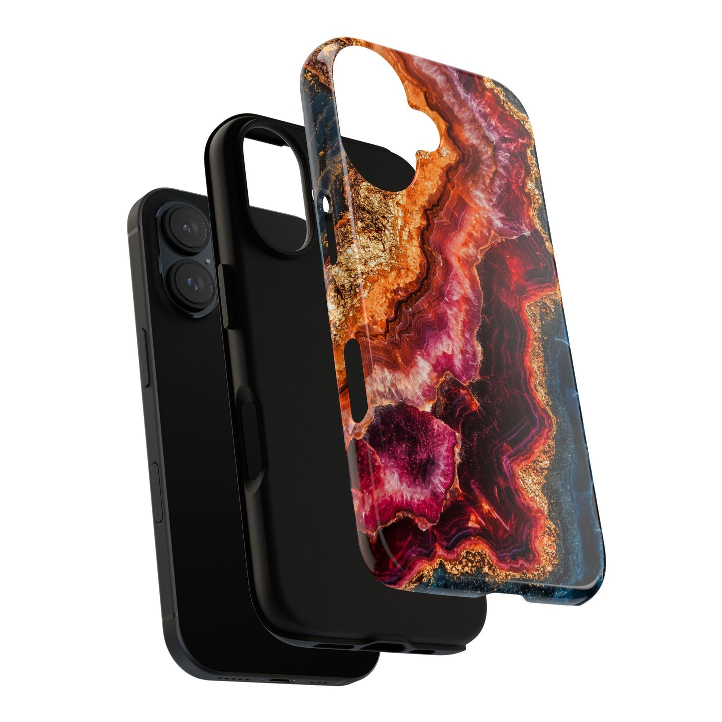 Elegant Ruby Crystal Phone Case, Aesthetic July Birthstone Geode Mobile Cover For iPhone Samsung Pixel, Birthday Gift For Ruby Lovers