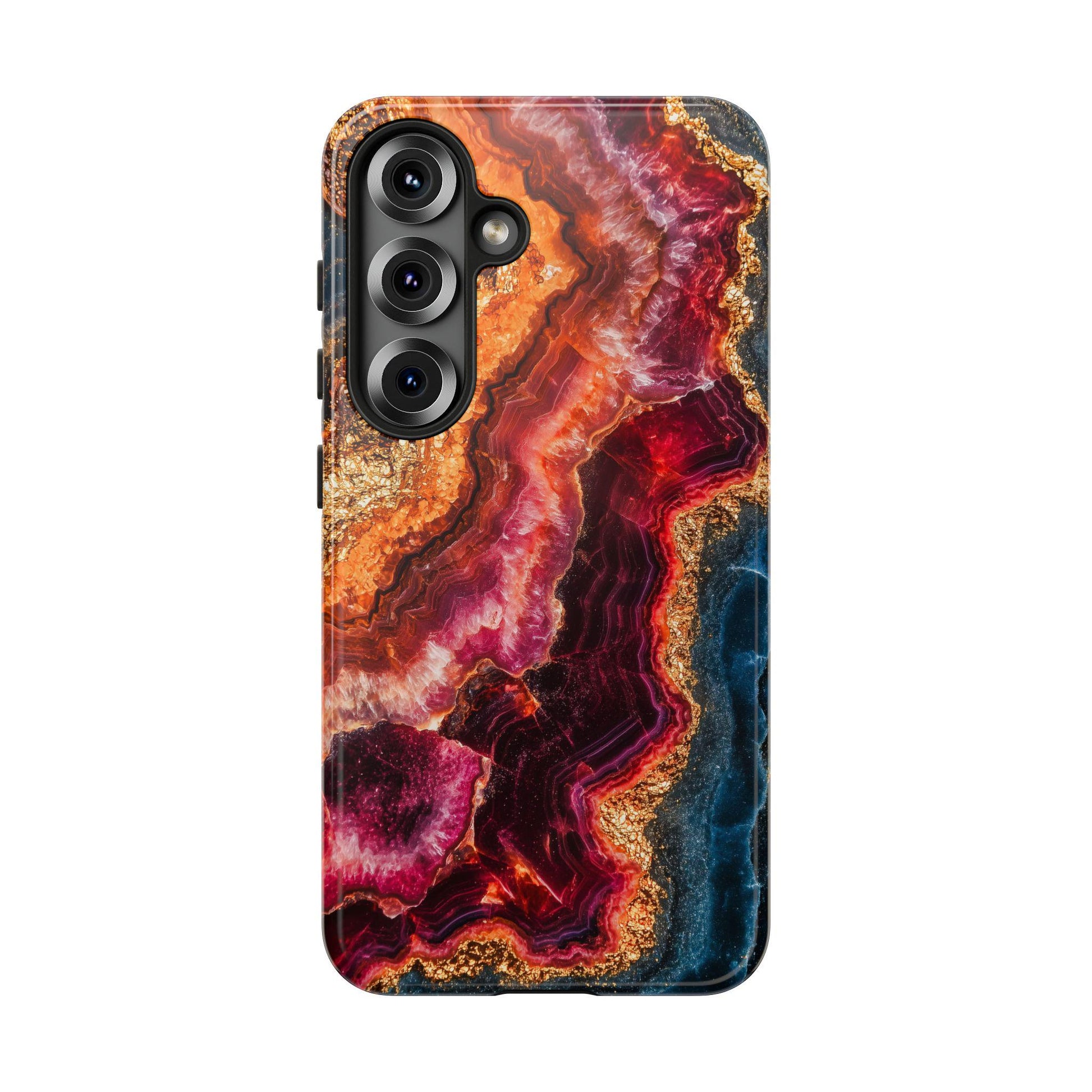 Elegant Ruby Crystal Phone Case, Aesthetic July Birthstone Geode Mobile Cover For iPhone Samsung Pixel, Birthday Gift For Ruby Lovers