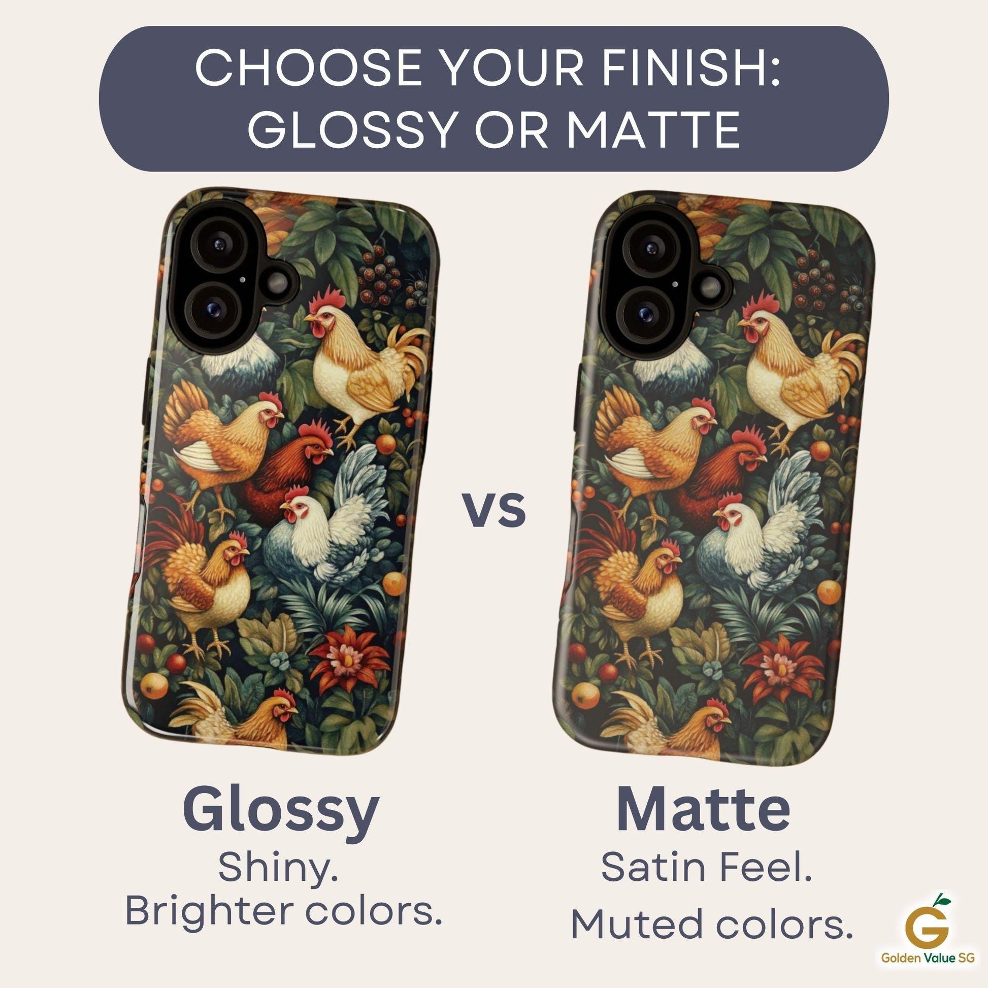 Chicken Phone Case, Poultry Art Cover For Iphone 16 15 14 13 Pro Plus Max, Samsung, Pixel, Birthday Gift For Hen Rooster Farm Chicken Lover