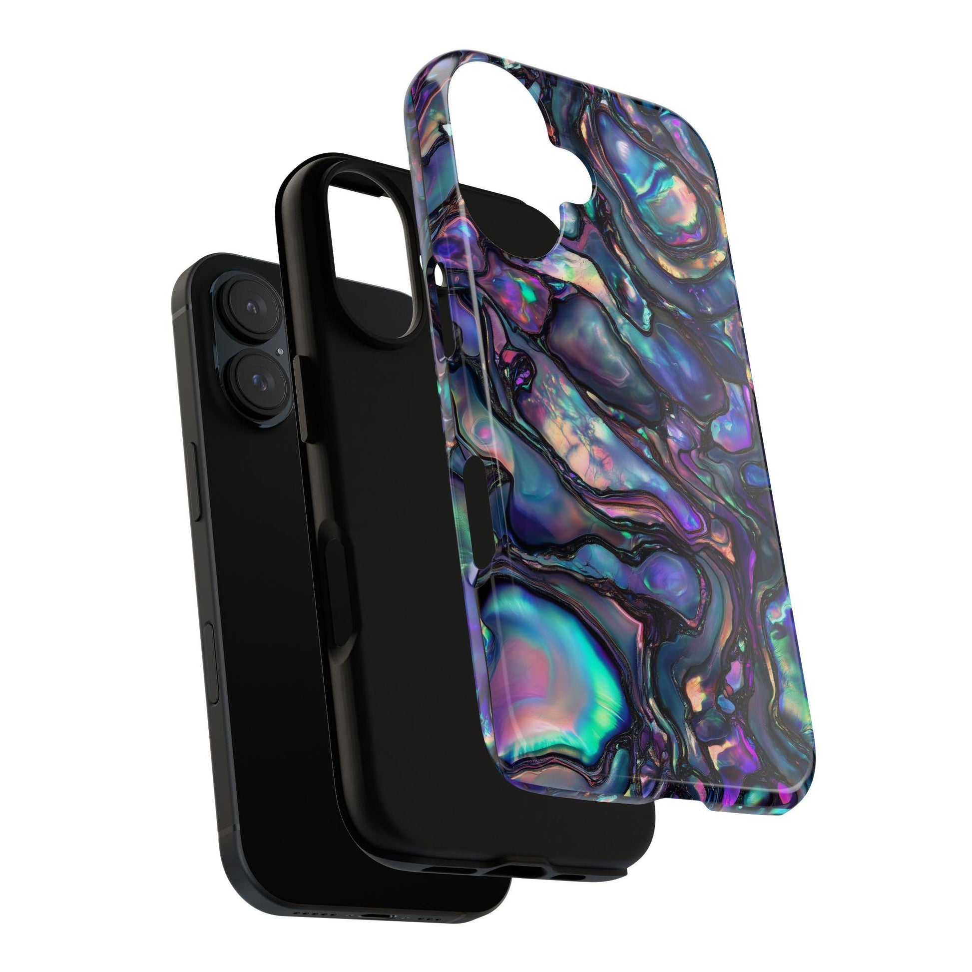 Abalone Phone Case for iPhone, Samsung & Pixel, Purple Blue Pearl Mobile Cover, Paua Shell Pearlescence Design