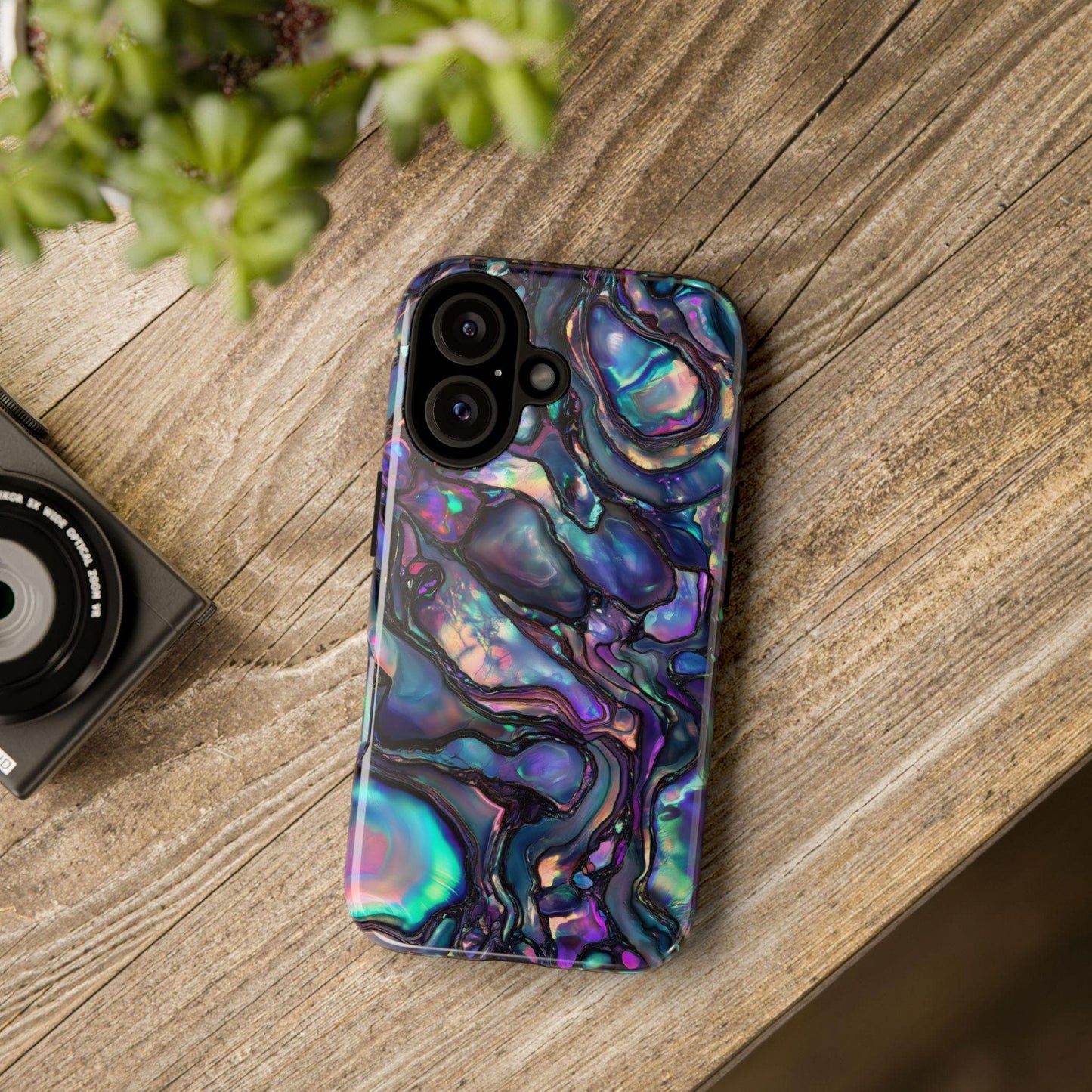 Abalone Phone Case for iPhone, Samsung & Pixel, Purple Blue Pearl Mobile Cover, Paua Shell Pearlescence Design