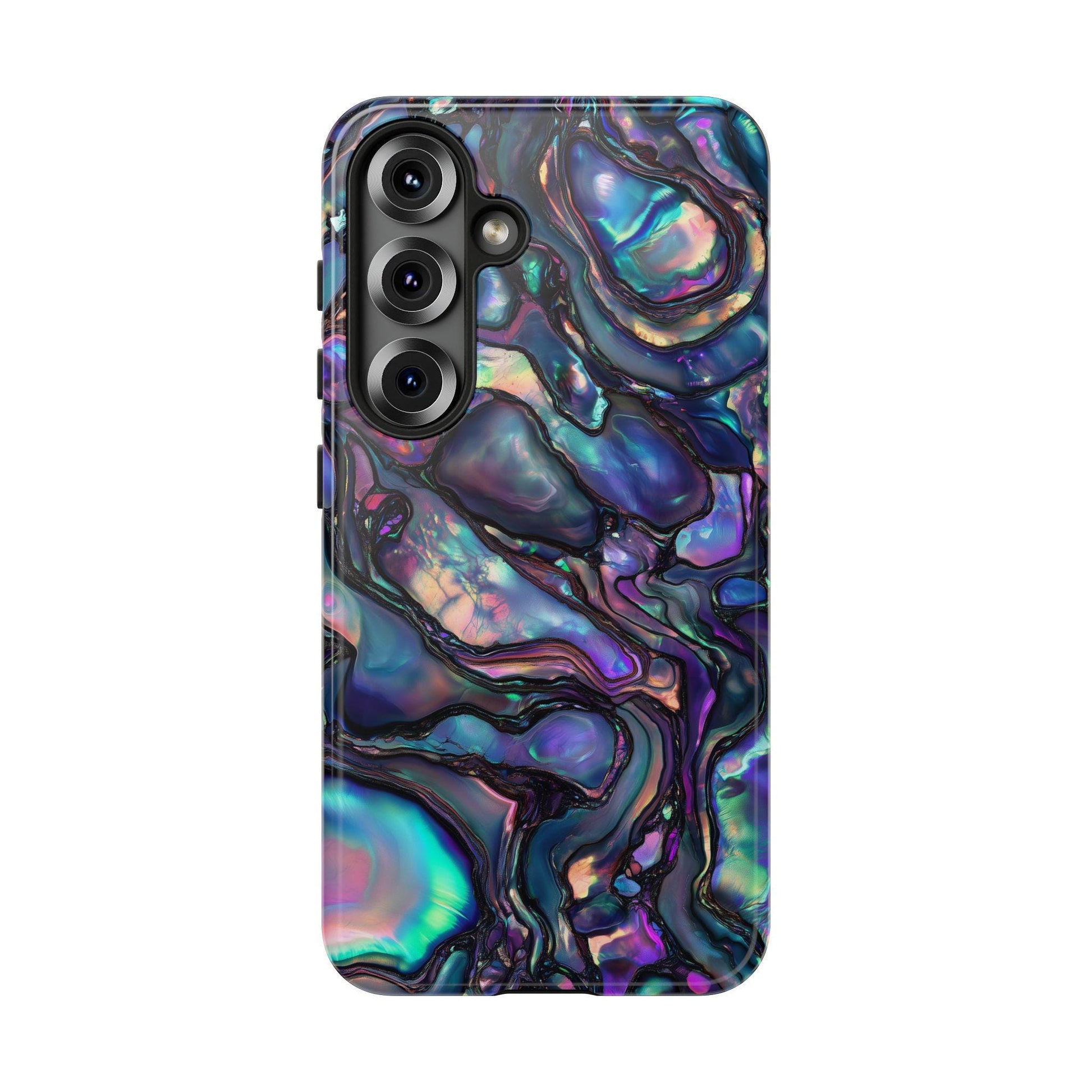 Abalone Phone Case for iPhone, Samsung & Pixel, Purple Blue Pearl Mobile Cover, Paua Shell Pearlescence Design
