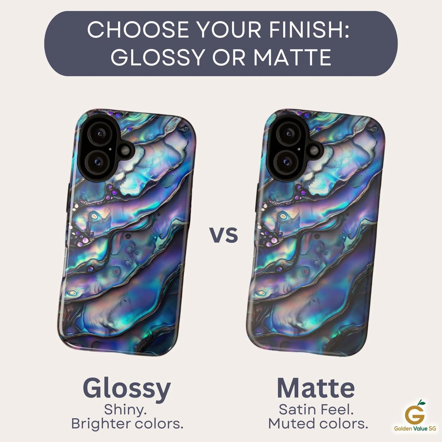 Unique Abalone Shell Phone Case for iPhone Pro Max Plus, Samsung Galaxy, Google Pixel Phones