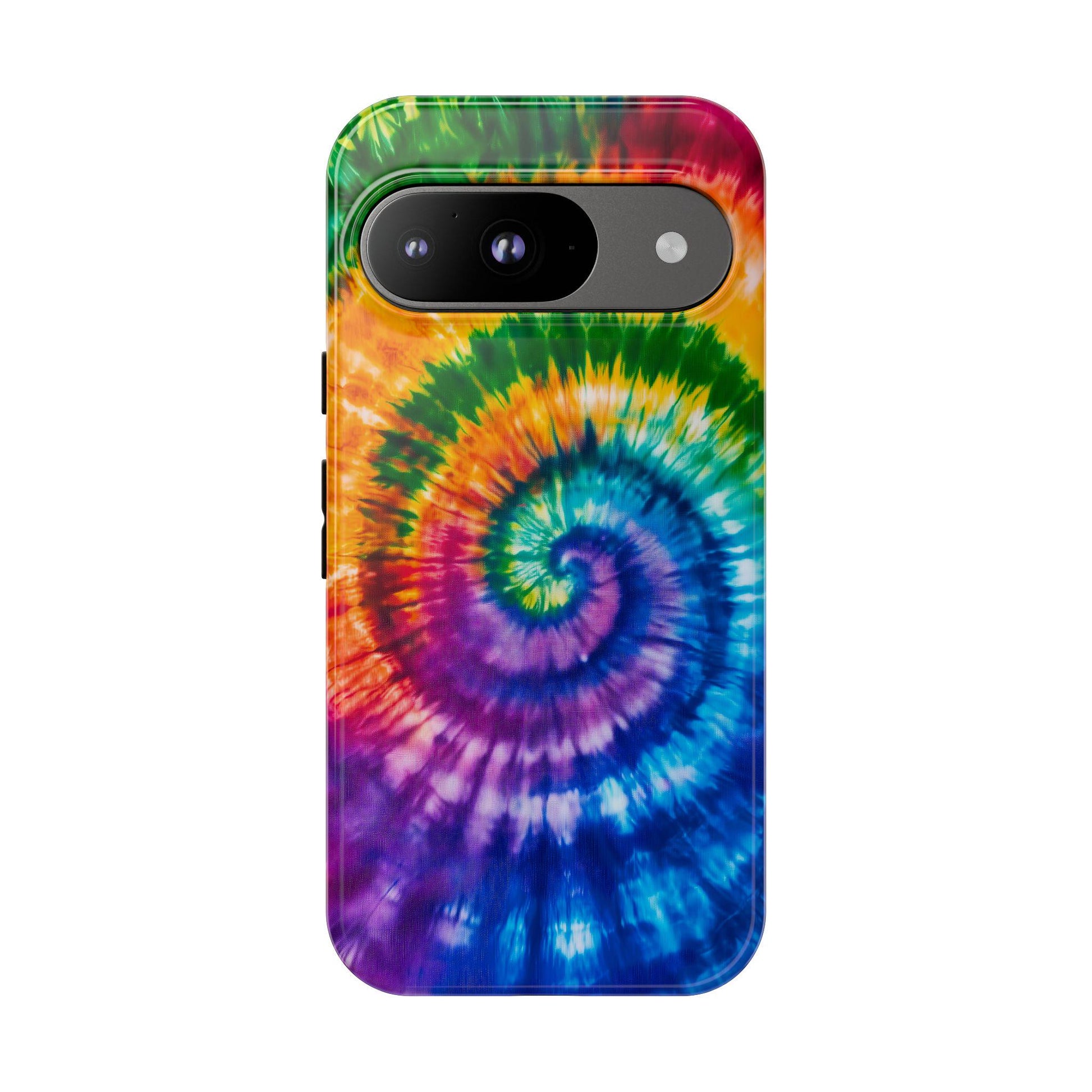 Rainbow Tie Dye Phone Case for iPhone, Samsung & Pixel, Vibrant Spiral Psychedelic Art, Hippie Boho Retro 60s 70s Groovy Gift